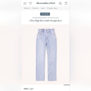 Abercrombie Ultra High Rise Ankle Straight Jeans